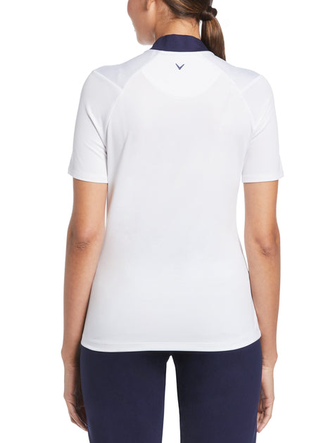 Callaway Apparel Women's Swing Tech Engineered Print Golf Polo