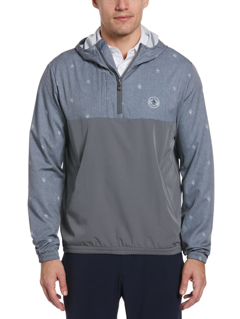 Original Penguin Men's 1/4 Zip Printed Pete Wind Hoodie | Golf