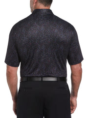 Big & Tall Clustered Geo Print Golf Polo (Caviar) 