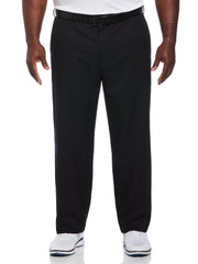 Big & Tall Flat Front Expandable Waistband Pant - Black