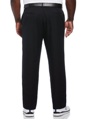 Big & Tall Flat Front Expandable Waistband Pant - Black