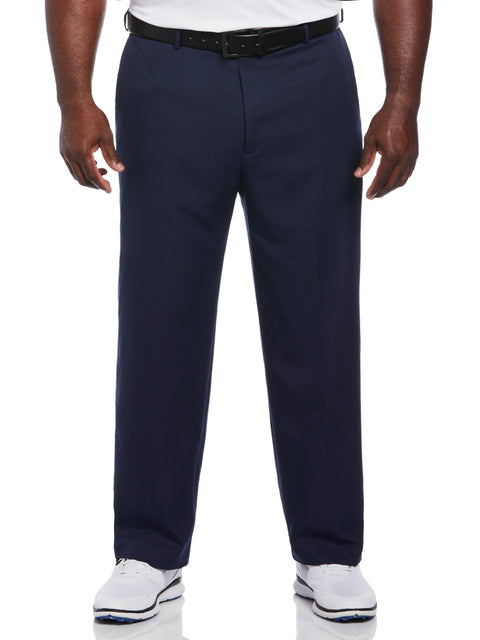 Big & Tall Flat Front Expandable Waistband Pant - Blue