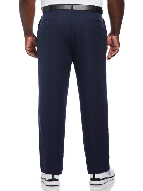 Big & Tall Flat Front Expandable Waistband Pant - Blue