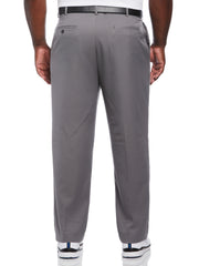 Big & Tall Flat Front Expandable Waistband Pant - Gray