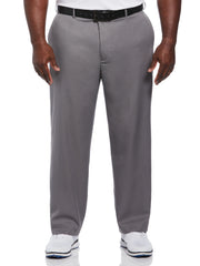 Big & Tall Flat Front Expandable Waistband Pant - Gray