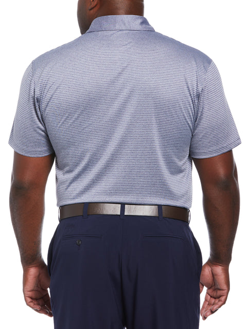 Heather Micro Stripe Golf Polo (Navy Chambry Htr) 