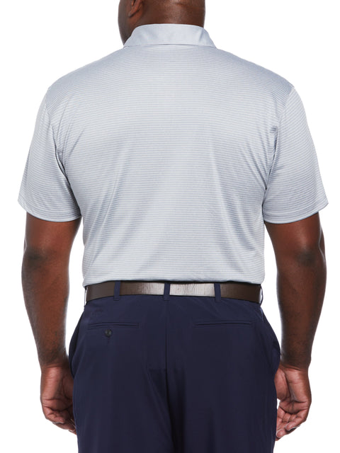 Heather Micro Stripe Golf Polo (Tradewinds Htr) 