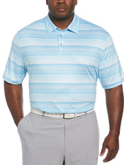 Linear Energy Print Golf Polo (Cyan Blue) 