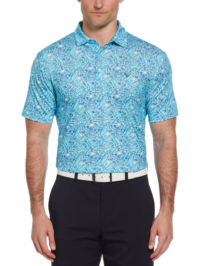 Big & Tall Short Sleeve All Over Tropical Cocktail Print