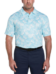 Big & Tall Short Sleeve Stencil Tropical Print Polo