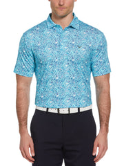 Big & Tall Tropical Cocktail Print Short Sleeve Golf Polo