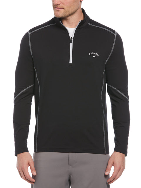 Lightweight Quarter Zip Golf Pullover (Caviar) 