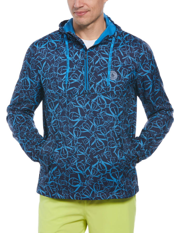 Original Penguin Men s 1 4 Zip Penguin Print Windbreaker Golf Apparel Shop