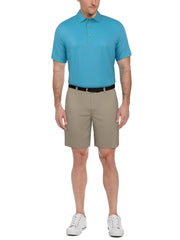 Airflux Solid Mesh Golf Polo (Cyan Blue) 