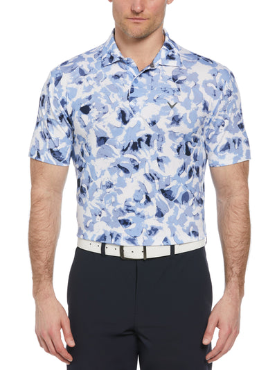 All Over Tye Dye Golf Print Polo Shirt (Chambray) 