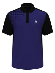 Asymmetrical Pete Gingham Color Block Polo (Black Iris) 