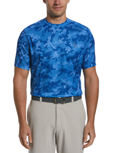 Blocked Camo Print Crew (Nautical Bl/Asphalt) 