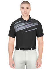 Men's Brush Stroke Asymmetric Print Golf Polo