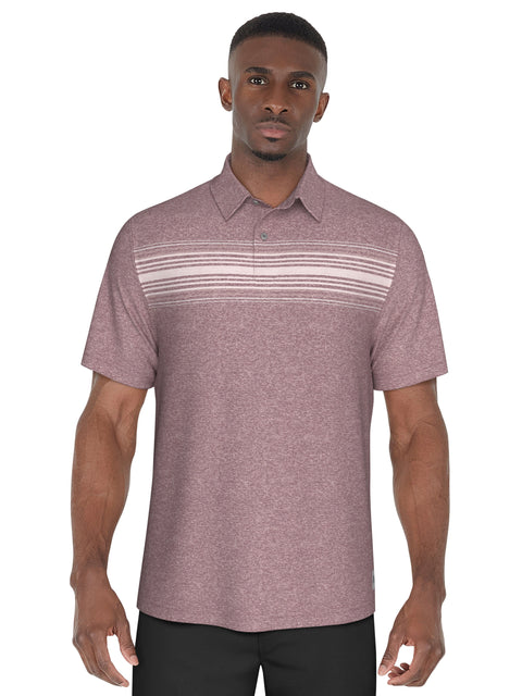 Chest Stripe Golf Polo (Berry Conserve Htr) 