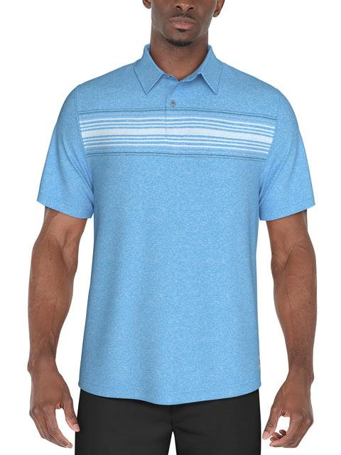 Chest Stripe Golf Polo (Med Ethereal Htr) 