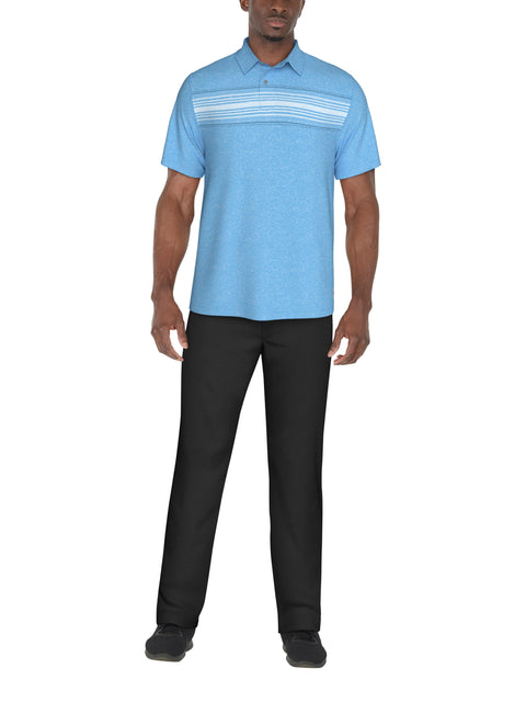 Chest Stripe Golf Polo (Med Ethereal Htr) 