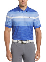 Color Block Engineered Marl Stripe Polo (Amparo Blue) 