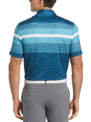 Color Block Engineered Marl Stripe Polo (Corsair) 