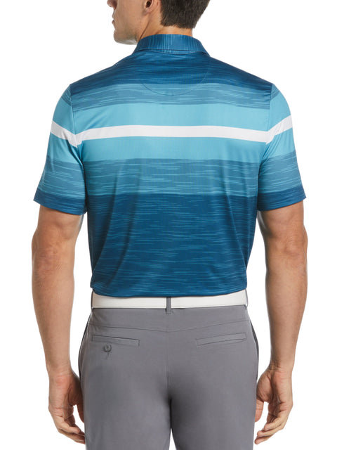 Color Block Engineered Marl Stripe Polo (Corsair) 