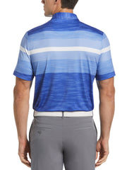 Color Block Engineered Marl Stripe Polo (Amparo Blue) 