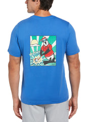 Comic Pete Graphic Print Crew Neck Golf Tee (Nebulas) 