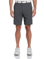 Energy Plaid Print Golf Short with Active Waistband (Asphalt) 