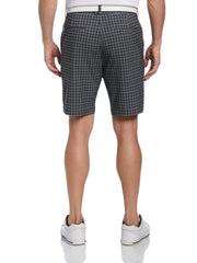 Energy Plaid Print Golf Short with Active Waistband (Asphalt) 