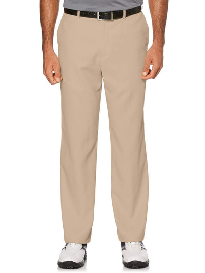 Men's Flat Front Expandable Waistband Pant - Beige