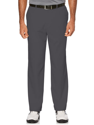 Men's Flat Front Expandable Waistband Pant - Dark Gray