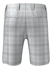 Flat Front Plaid Golf Short (Bright White) 