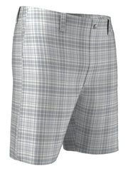 Flat Front Plaid Golf Short (Bright White) 