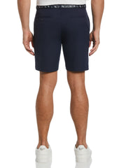 Flat Front Solid Golf Shorts (Black Iris) 