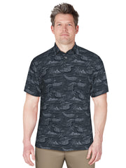 Freeform Golf Print Golf Polo (Charcoal Art) 