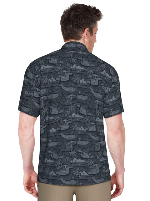 Freeform Golf Print Golf Polo (Charcoal Art) 