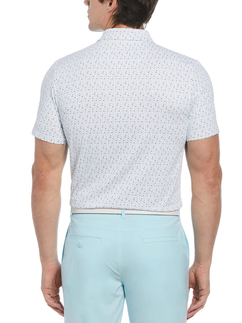 Golf Ball Print Short Sleeve Golf Polo Shirt (Bright White) 