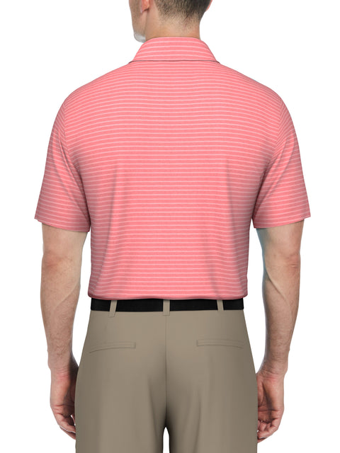 Short Sleeve HEATHER STRIPE FEEDER POLO (Plumeria Htr) 