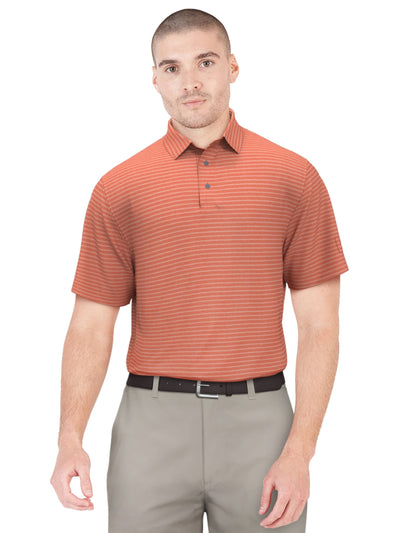 Heather Feeder Stripe Golf Polo (Shell Pink Htr) 