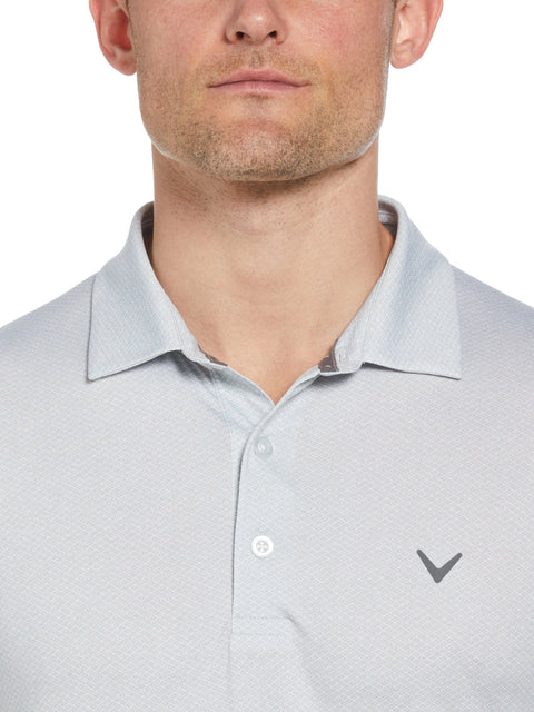 Heather Geo Print Golf Polo (Bright White) 