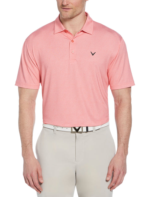 Heather Geo Print Golf Polo (Spiced Coral) 