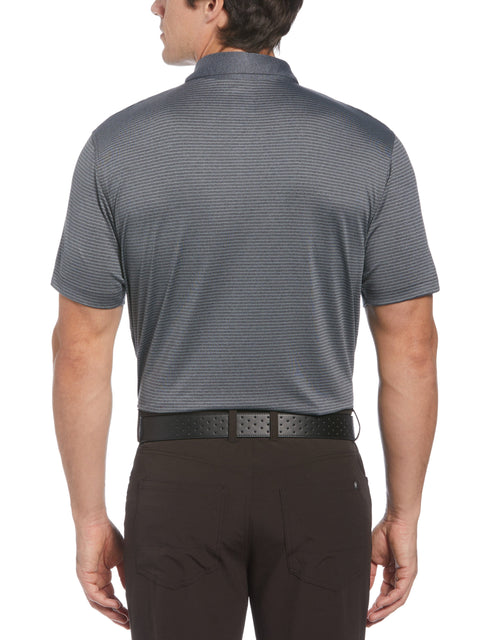 Heather Micro Stripe Golf Polo (Black Heather) 