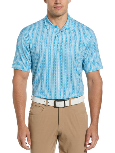 Mens Herringbone Print Polo (Hawaiian Surf) 