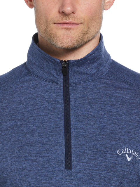 Lightweight 1/4 Zip Golf Pullover (Peacoat Heather) 