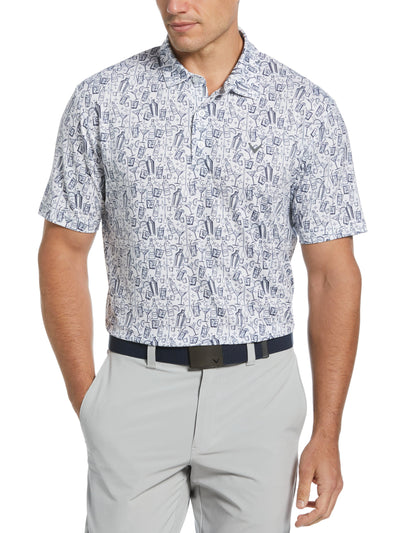 Mens Linear Cocktail Polo (Bright White) 