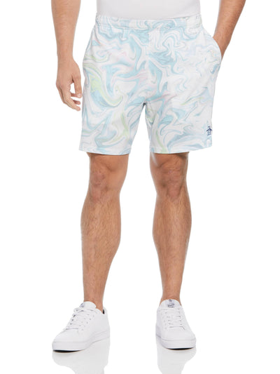 Men's Marble Print Performance Tennis Shorts