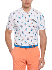 Men's Memphis Pete Print Short Sleeve Golf Polo Shirt